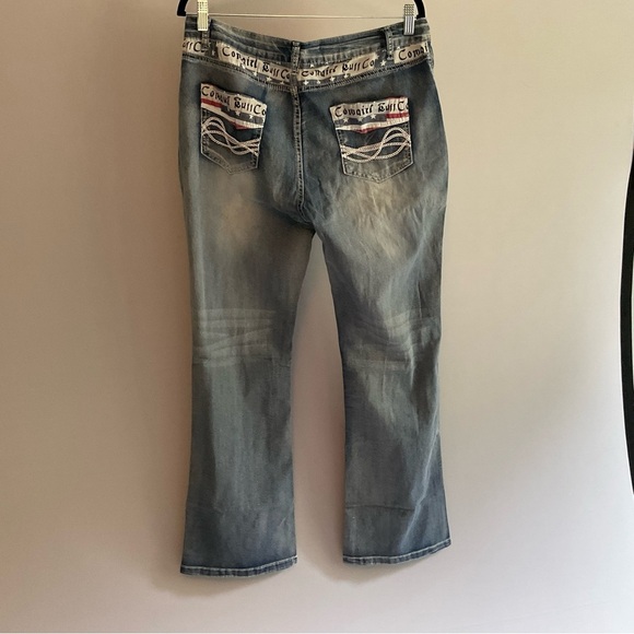 Cowgirl Tuff XL 32X29 Midrise, 5 Pocket, Whiskered, Bootcut Jeans, American Flag - Picture 7 of 16